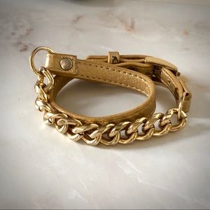 Wrap-around Gold Beige Bracelet